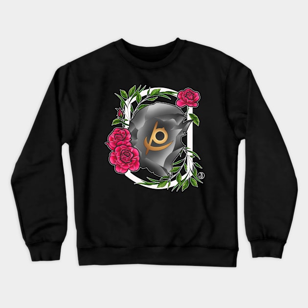 Reaper from FF14 Job Crystal with Flowers T-Shirt Crewneck Sweatshirt by SamInJapan